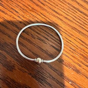 Cape Cod 7.5 Elegant Silver Bangle Bracelet with Gold Ball